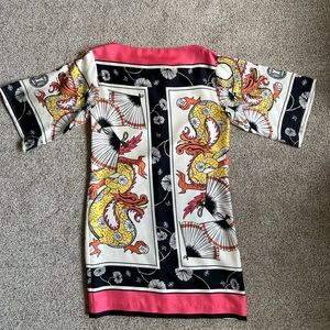 Ivanka trump silk shift dress vibrant multicolor size 6